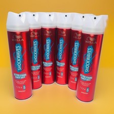 Wella Shockwaves Ultra Strong Power Hold Hairspray 250ml Lot of 6 Cans
