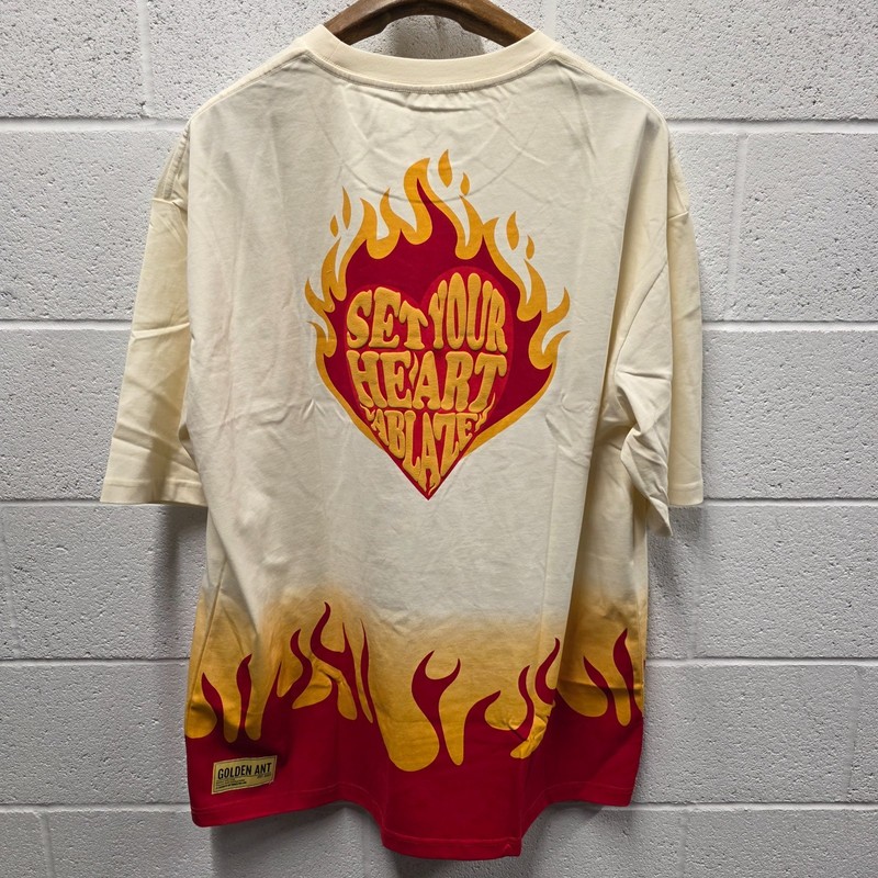 Golden Ant Mens 100% Cotton Flame Print 3XL XXXL  set your heart a Balze 27*33