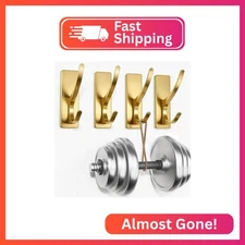 pickpiff Self Adhesive Coat Hooks for Hanging, Heavy Duty Stainless Double Wall 