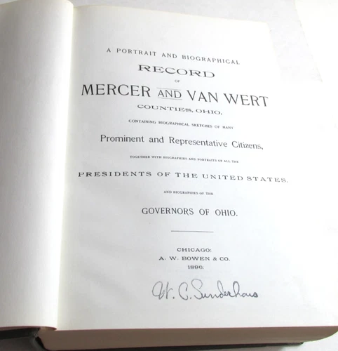 PORTRAIT AND BIOGRAPHICAL RECORD OF MERCER AND VAN WERT COS OHIO 1896 (1971)