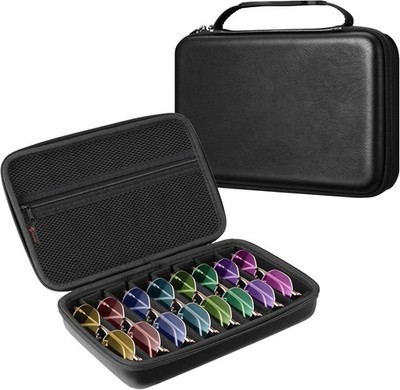 Travel Sunglasses Organizer Case with 8-Slot Adjustable Compartments Men Women