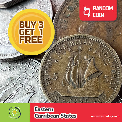 1 Random Eastern Caribbean States Old Collectible Coin
