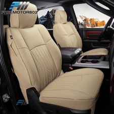 For 13-25 Dodge Ram 1500 13-26 2500 3500 Beige Front Row Seat Covers Protector For 13-25 Dodge Ram 1500 13-26 2500 3500 Beige Front Row Seat Covers Protector