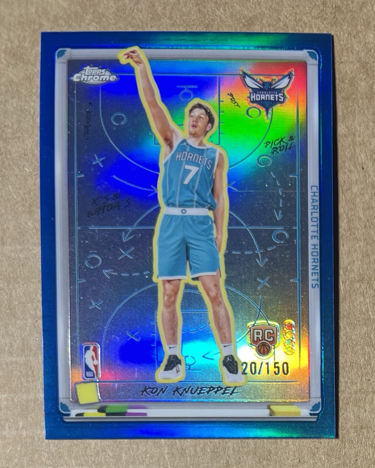 2025/26 TOPPS CHROME KON KNUEPPEL X'S & WHOA'S BLUE REFRACTOR ROOKIE RC 120/150
