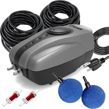 Pond Aerator Pump Pond Aeration Kit with Check Valves Air Stones Airline Tubing,