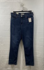 Signature Levi Strauss Women High Rise Straight Shaping Jeans Dark Wash NWT 14