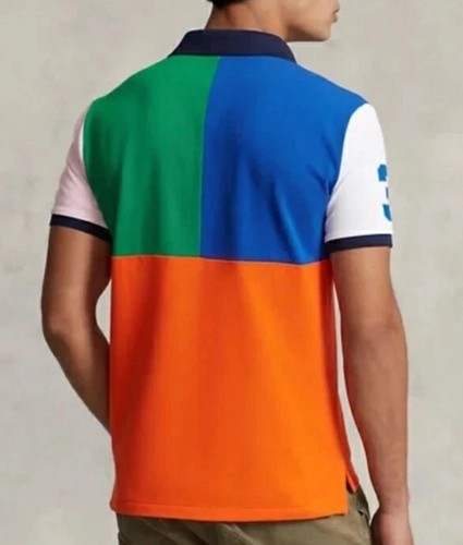 Polo Ralph Lauren Uomo Color Block Vestibilità Classica Big Pony Maglia Polo TG XL - Foto 2 di 9