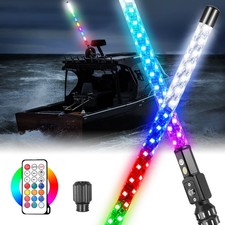 3ft 360 Led Rgb Navigation Lights Whip Boat Stern Light 2nm W Remote Control