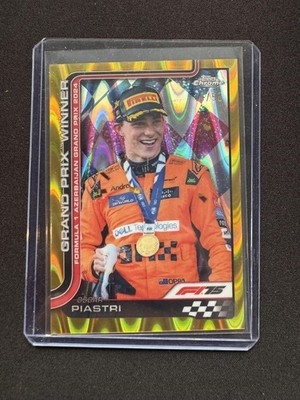 Oscar Piastri 2025 Topps Chrome Formula 1 F1 Gold Raywave /50 GP Winner