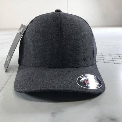 Oakley Hat Cap Fitted Mens Size 7 1/2 Dark Gray Aero Heathered Trucker Mesh