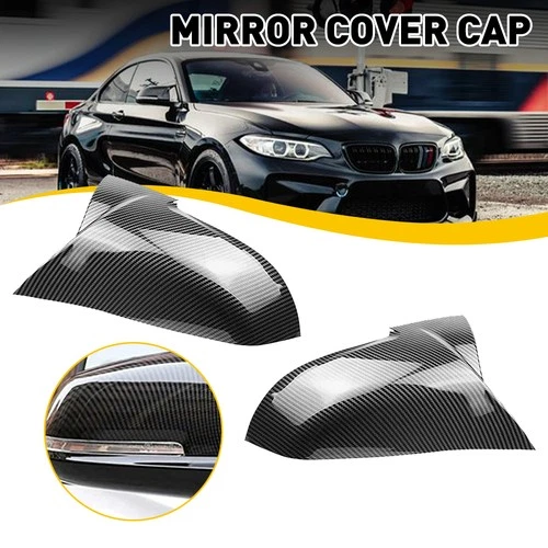 2x Carbon Fiber Side Mirror Cover Caps for BMW 3 Series F30 F31 F20 320i 328i