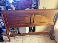 Ethan Allen Country French Sleigh Queen Bed Frame- Good Condition 