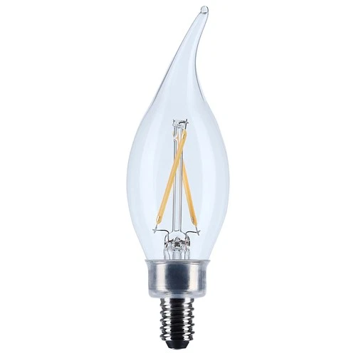 Satco Lighting S12505 3 Watt Dimmable CA10 Candelabra (E12) LED - Clear - Picture 1 of 2