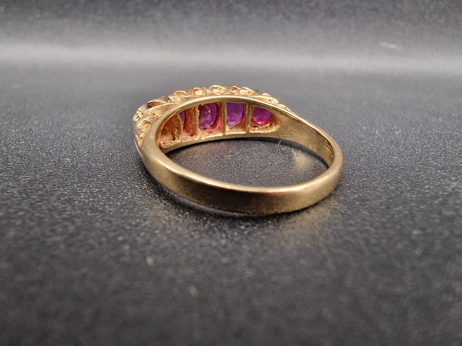 Antique 18ct Gold Ruby Diamond Ring Victorian Cir… - image 2