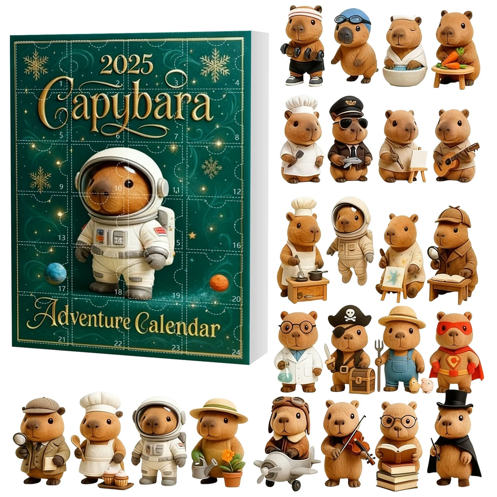 Capybara Advent Calendar 2025 24 Days Countdown Calendar Costumed Capybara