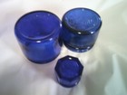 Vintage Noxema Jars Cobalt Blue Set of 3 — photo 3