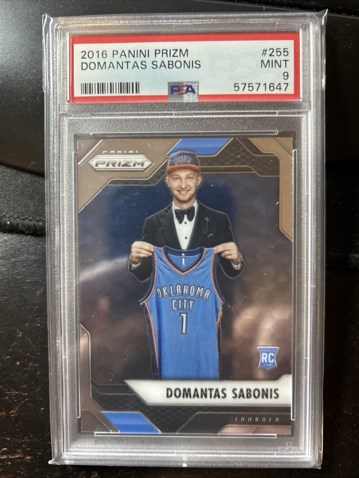 Domantas Sabonis 2016 Prizm Rookie #255 Thunder RC PSA 9 Bb