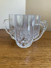 SET OF 3 Cristal d'Arques LONGCHAMP CLEAR 5-1/2" Mugs, Beer Mugs; Handled Glass