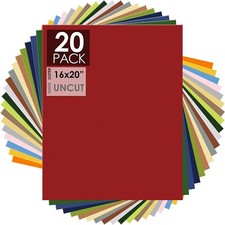 Mat Board Center, 20 Pack 16X20 Uncut Matte Boards, Assorted Colors Backing Matt