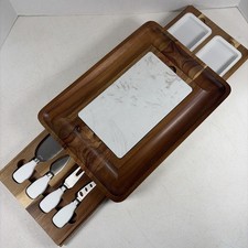 Hecef Charcuterie Board Set Cheese Snacks Appetizer Serving Tray Acacia Wood