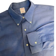 Brooks Brothers Mens Traditional Fit Non Iron Button Down Dress Shirt 18-36 Blue