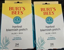  2 Burt's Bees Herbal Blemish Patch w/Aloe  BHA - 48 Patches Total - E17B