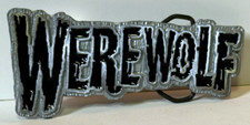 WEREWOLF Enamel Metal Real Pewter design with custom back of Belt Buckle Nice