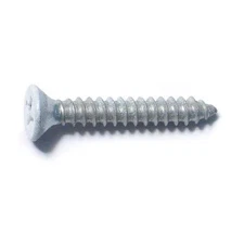 MIDWEST FASTENER 79366 Wood Screw, #7, 1 in, White Steel Flat Head Phillips