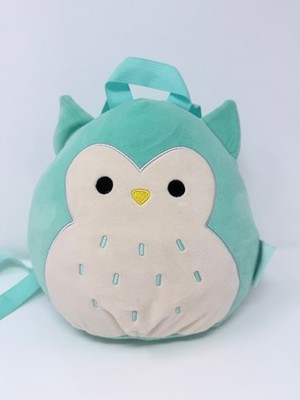 Squishmallows WInston The Owl Plus Backpack Purse- Teal W/Zipper