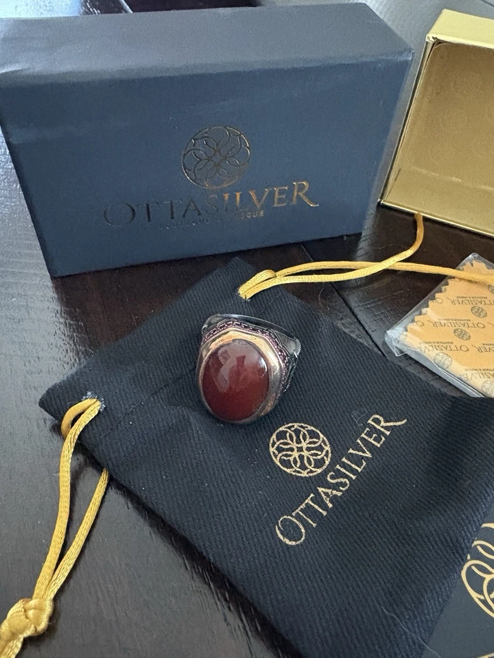 Ottasilver Mens 13 biker Viking Ring Otta Silver Vintage Look Bold - Image 3 of 4