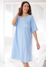 Dreams Co. Plus Size Satin Trim Cotton Sleepshirt