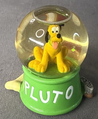 Disney Pluto Snow Globe Authentic Original Dog Bone Ball Brush Decor