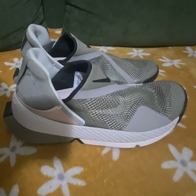 Nike Go FlyEase Gray White Olive Slip-On womens Lightweight Athletic Sneakers
