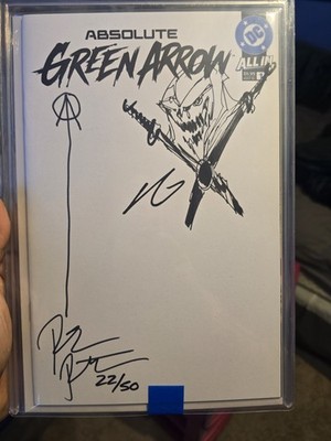 Absolute Green Arrow #1 Blank 2x signed and remarked by  Pornsak & Giang LTD 50