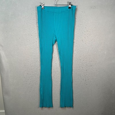 Simon Miller Womens Medium Ribbed Knit Pants Teal Micro Modal Blend