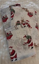 pottery barn kids HOLIDAY HERITAGE SANTA ORGANIC COTTON PERCALE SHEET SET twin