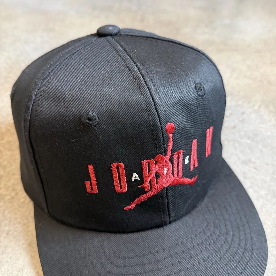 Vintage 90s Nike Jordan Air SnapBack Hat Cap NBA Basketball Bulls 23 Black OSFA - Image 3 of 4