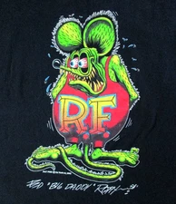 Rat Fink Ed Roth T Shirt Men's 2XL Ed Big Daddy Roth Double Sided Biker Hot Rod