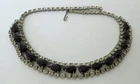 Vintage Crystal/Jet-Black Rhinestone Necklace