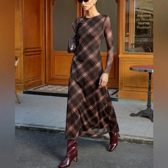 slim fit dress slacks Timeless Plaid Wool Blend Vintage Dress main image 0