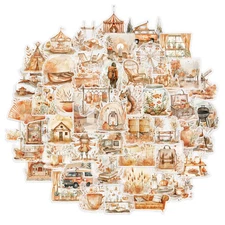 50PCS Watercolor Clip Art Stickers Exquisite Handheld Materials Phone Cases Lapt