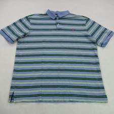 Polo Ralph Lauren Shirt Mens XL Blue Stripes Short Sleeve Lightweight