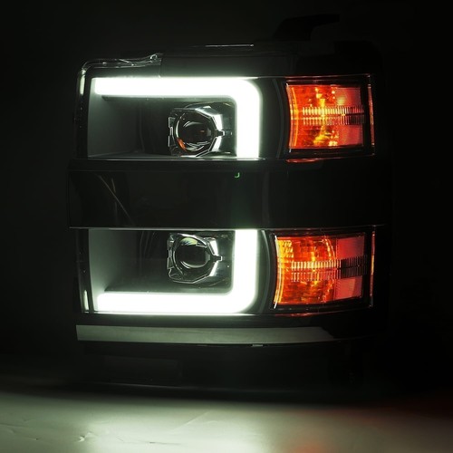 For 15-19 Chevy Silverado 2500 3500 HD AlphaRex PRO Black Projector Headlights - Picture 7 of 10