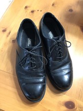 Hush Puppies Black Leather Oxford Mens Dress Shoes Size 8.5 M Tie Laces