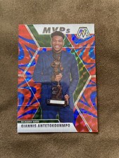 2019-20 Panini Mosaic Basketball Giannis Antetokounmpo MVPs Blue Reactive Bucks