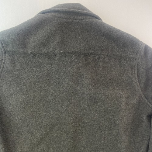 All Saints Over Shirt Men Small Charcoal Wool Blend Button Shacket Flannel Heavy - Picture 14 of 16