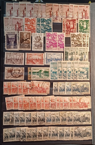 FRANZÖSISCH SPANISCH MAROKKO AGENTUREN GB SAMMLUNG 1920 - 1958 14 SEITEN FÄLLIG LUFTPOST - Bild 13 von 14