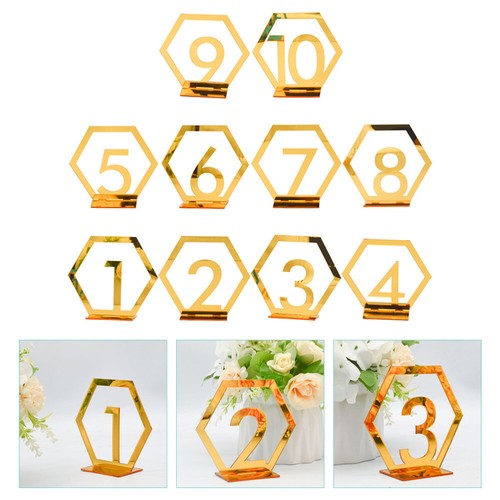10 Stück Digitale Tischnummernschild Zahlen Hochzeit Halter Halter