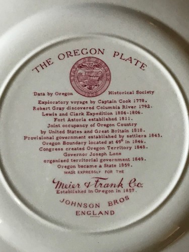 Johnson Bros. England "the Oregon Plate" Rose Transferware - Picture 3 of 4