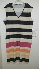 Pixie Lady Party Sleeveless Dress Plus size 2X MultiStripe Stretch  Pull On NEW 